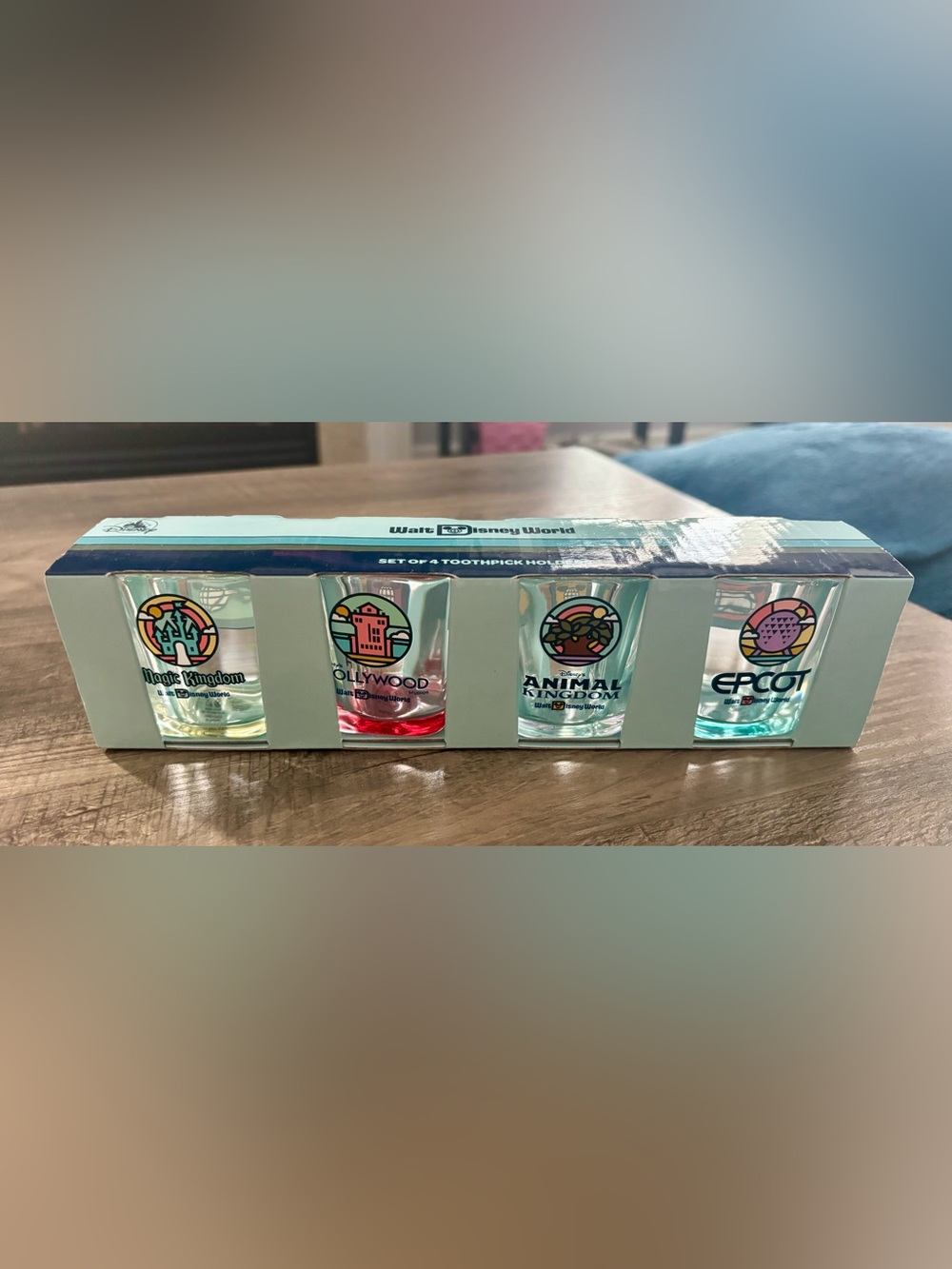 BNIB Walt Disney World Set of 4 Toothpick Holders/Shot Glasses